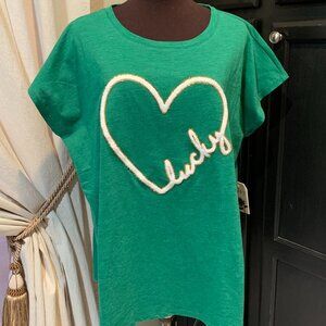 Women's Green St Patricks Lucky Shirt 2X NWT
